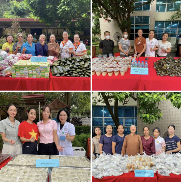 Các nhà hảo tâm chuẩn bị buffet chay
